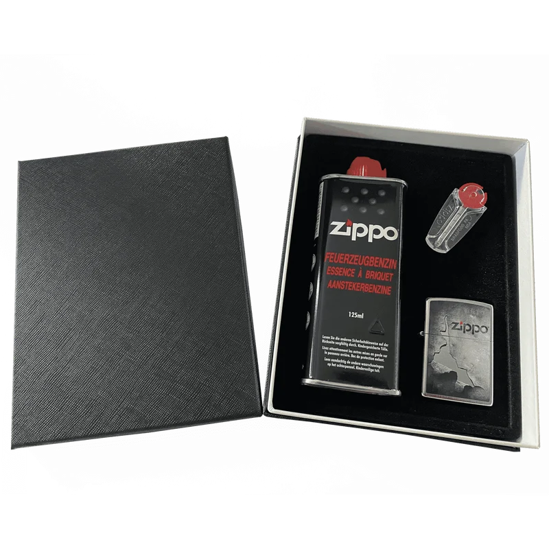 Zippo Geschenkbox Feuerzeug + Steine + Benzin