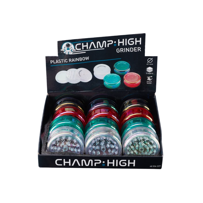 CHAMP HIGH GRINDER - Plastic Rainbow 3-lagig - 61mm