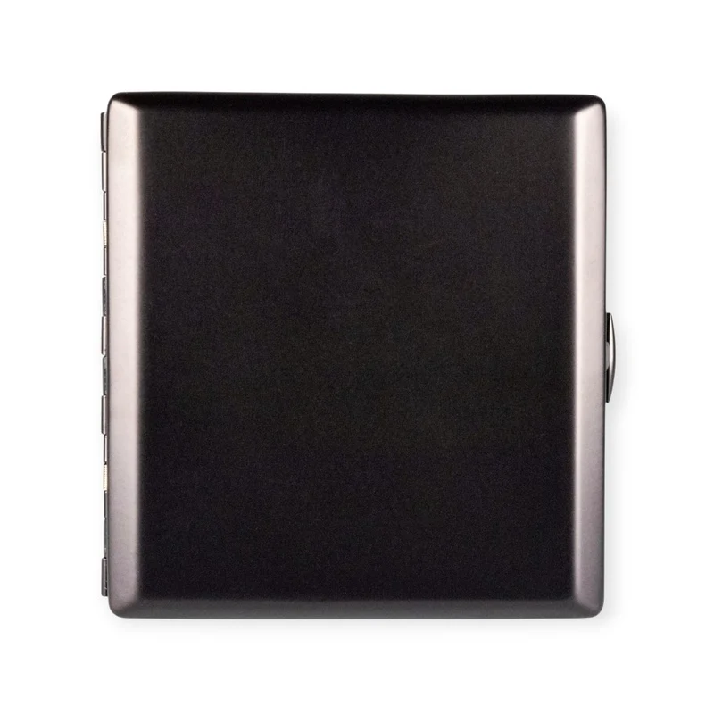 Moderne Cigaret Etui i Ibenholt Sort Eloxeret Metal