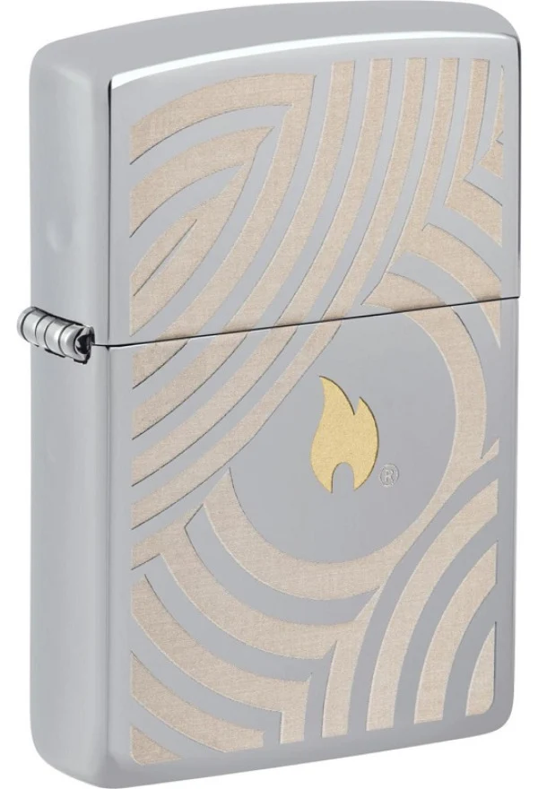 Zippo 250 Flame and Circles Design 2