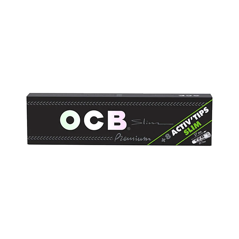 OCB Premium Slim Papers + Aktivkohlefilter – 7 mm, 20 Stück