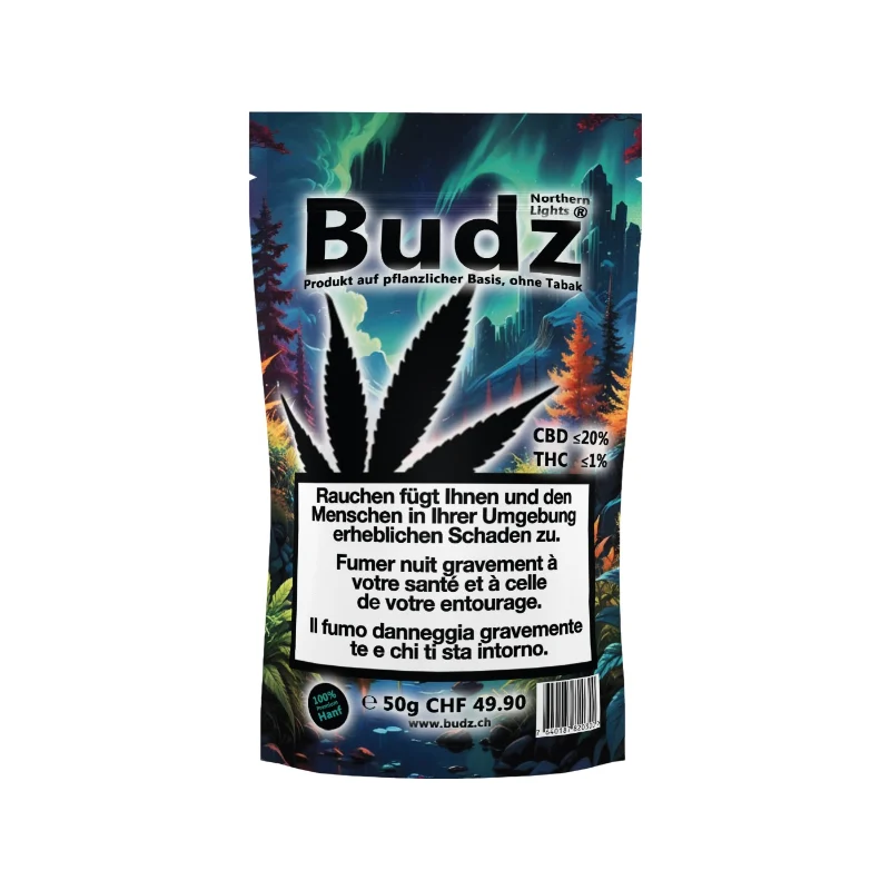 Budz Northern Lights – CBD Blüten Outdoor, 50 g