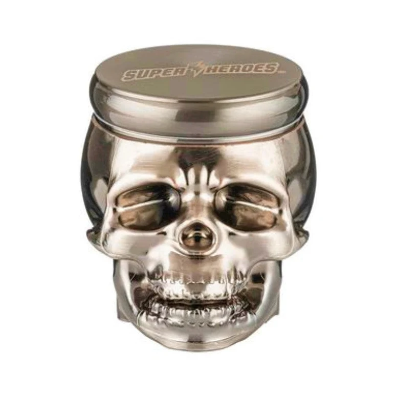 Super Heroes Grinder «Skull» Silber – 4-teilig 55 mm