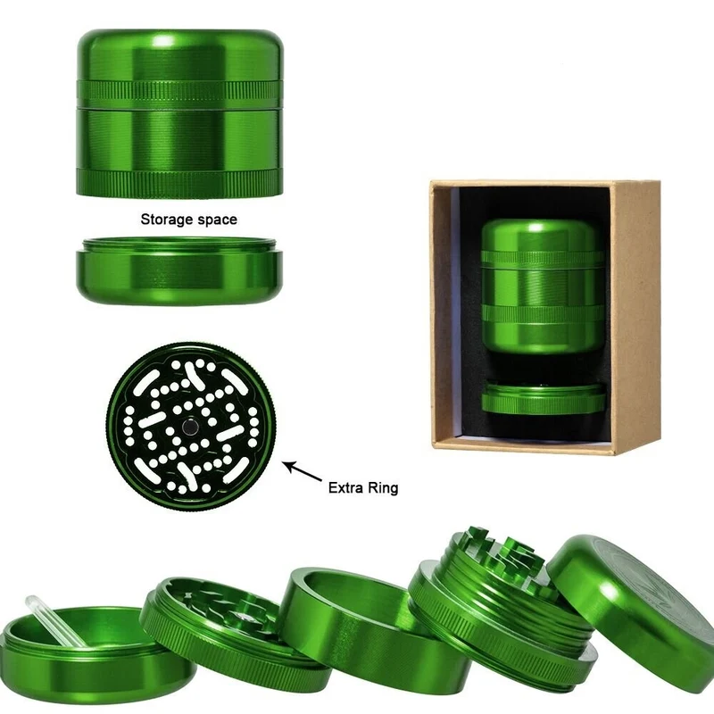 Alu Grinder Grace Glass 5-teilig 55 mm Grün