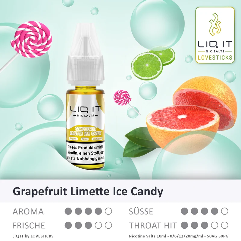 GRAPEFRUIT LIMETTE ICE CANDY - LIQIT 12MG/ML