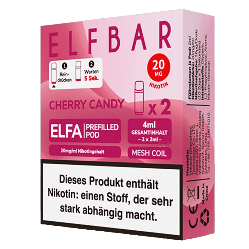 ELFBAR ELFA 2 Pods Cherry Candy - 20mg/ml