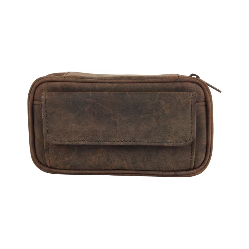 Pfeifentasche Leder Braun (3er)