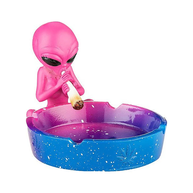 Alien Aschenbecher Pink/Blau 12.5 cm