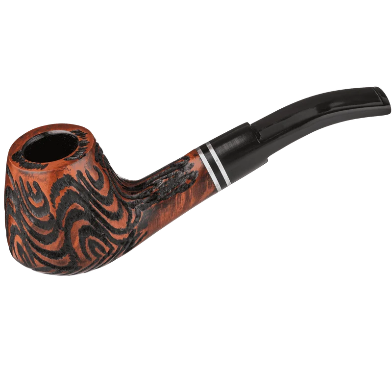 Angelo Pfeife braun stylisch, gebogen mit Ring
