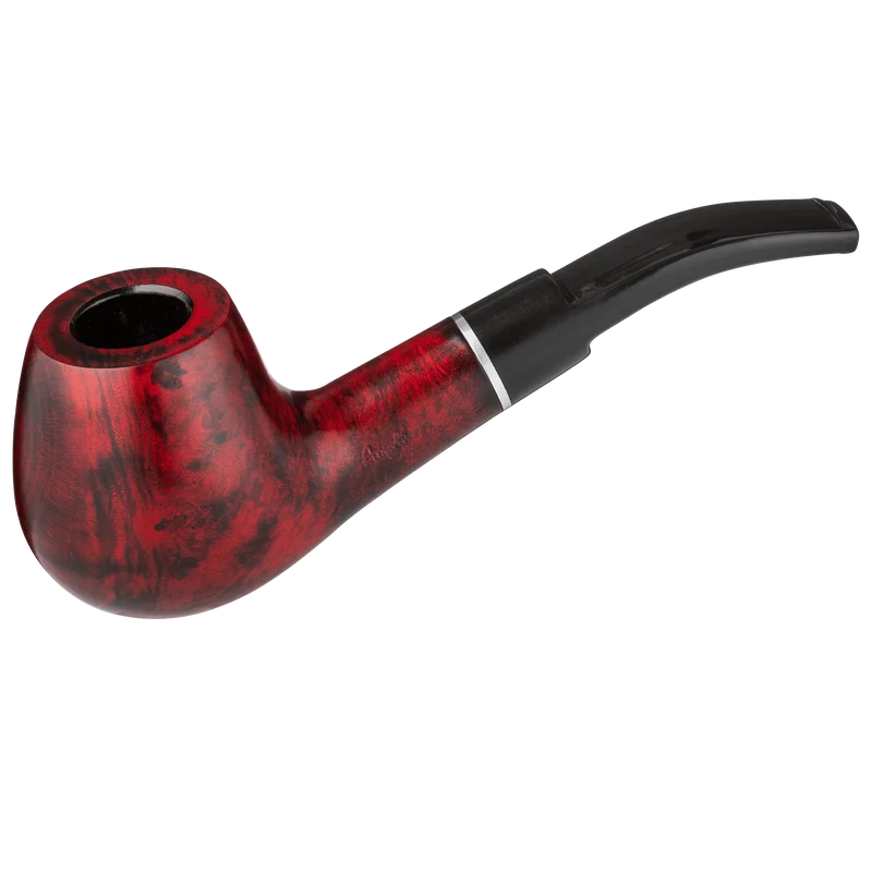 Angelo Pfeife rotbraun, gebogen mit Ring