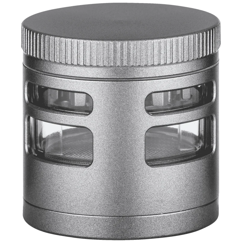 Grinder Metall grau 4tlg. Ø45mm, mit Sichtfenster