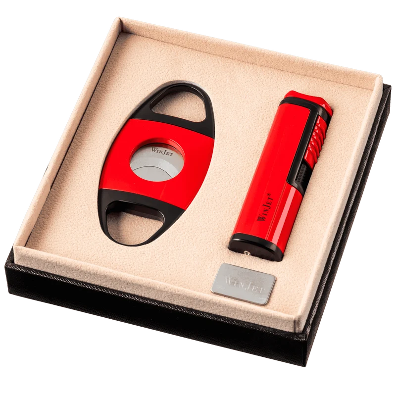 Winjet Zigarren Set, Cutter und Feuerzeug mit Zigarrenablage