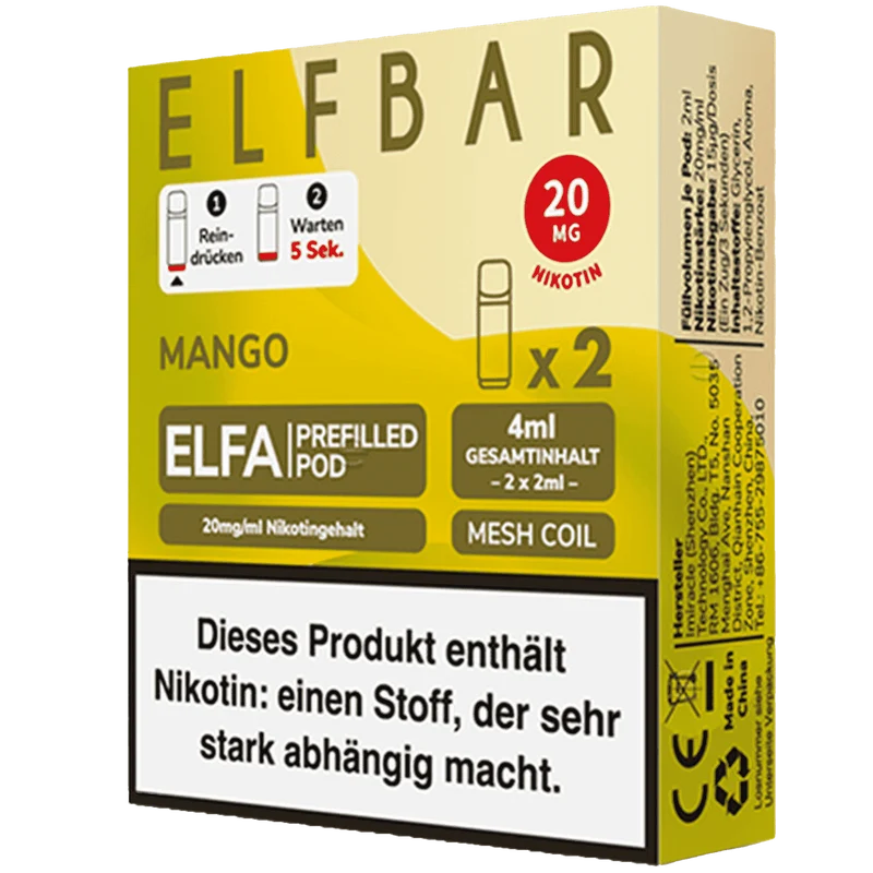 ELFBAR ELFA 2 Pods Mango - 20mg/ml