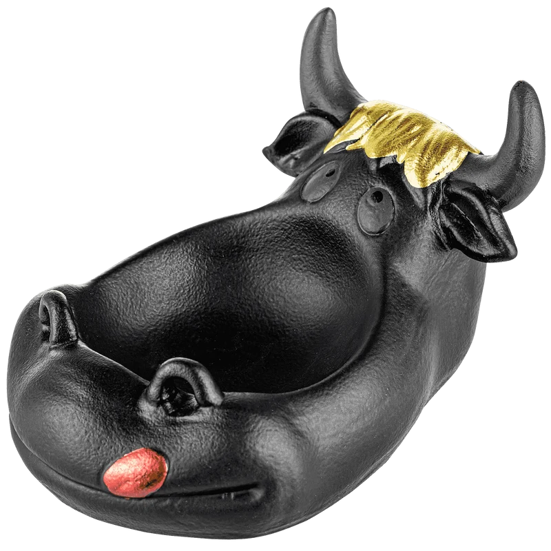 Aschenbecher Kuh, schwarz, 15,2x11,5x8,6 cm