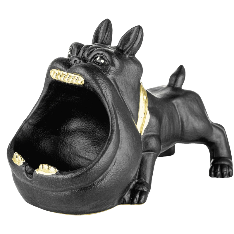 Aschenbecher Hund, braun, 16,3x11,4x13,6 cm