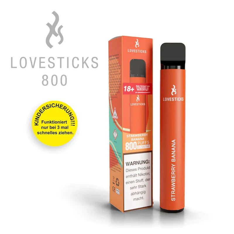 LOVESTICKS 800 – STRAWBERRY BANANA E-Zigarette