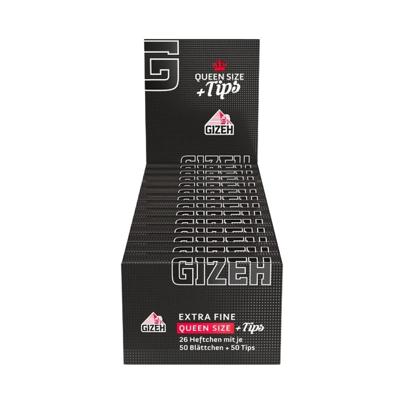 GIZEH BLACK - Queen Size Slim + Tips