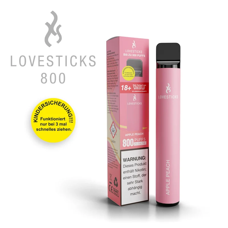 LOVESTICKS 800 – APPLE PEACH E-Zigarette