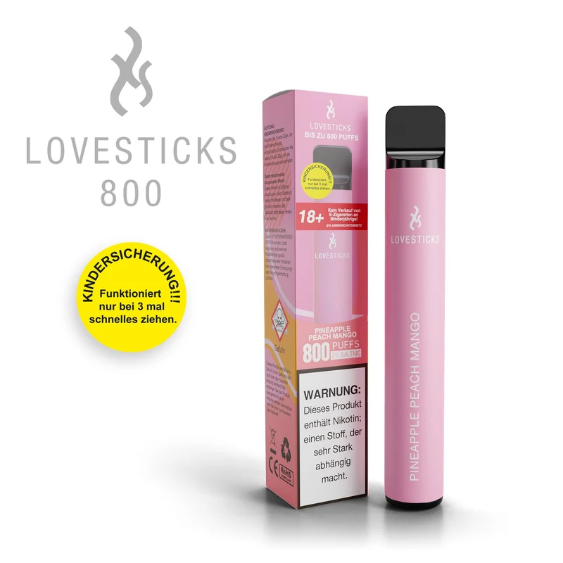 LOVESTICKS 800 – PINEAPPLE PEACH MANGO E-Zigarette