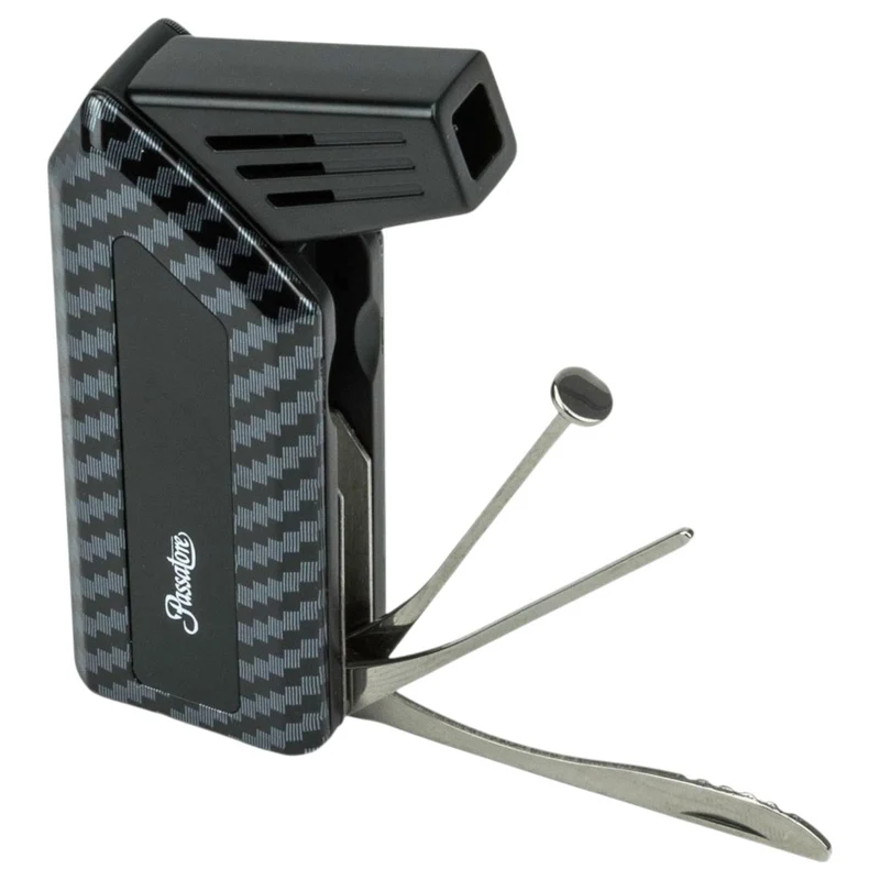 PASSATORE Pibelighter Peter Carbon Finish med Pibebestik