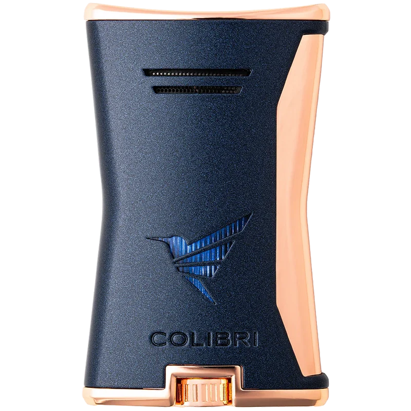 COLIBRI SLIM jet flame lighter navy/gold