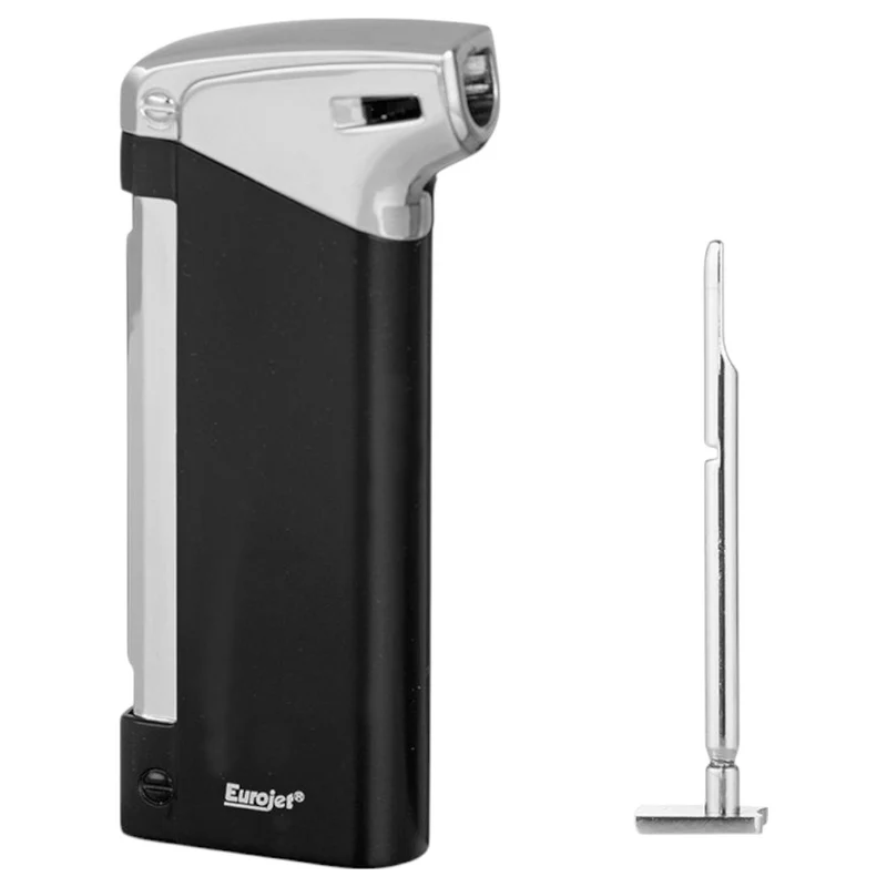 Eurojet Pibe Piezo Lighter m/Stopper - Sort