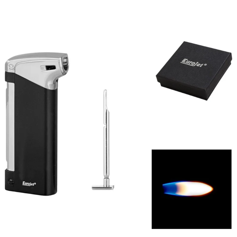 Eurojet Pibe Piezo Lighter m/Stopper - Sort