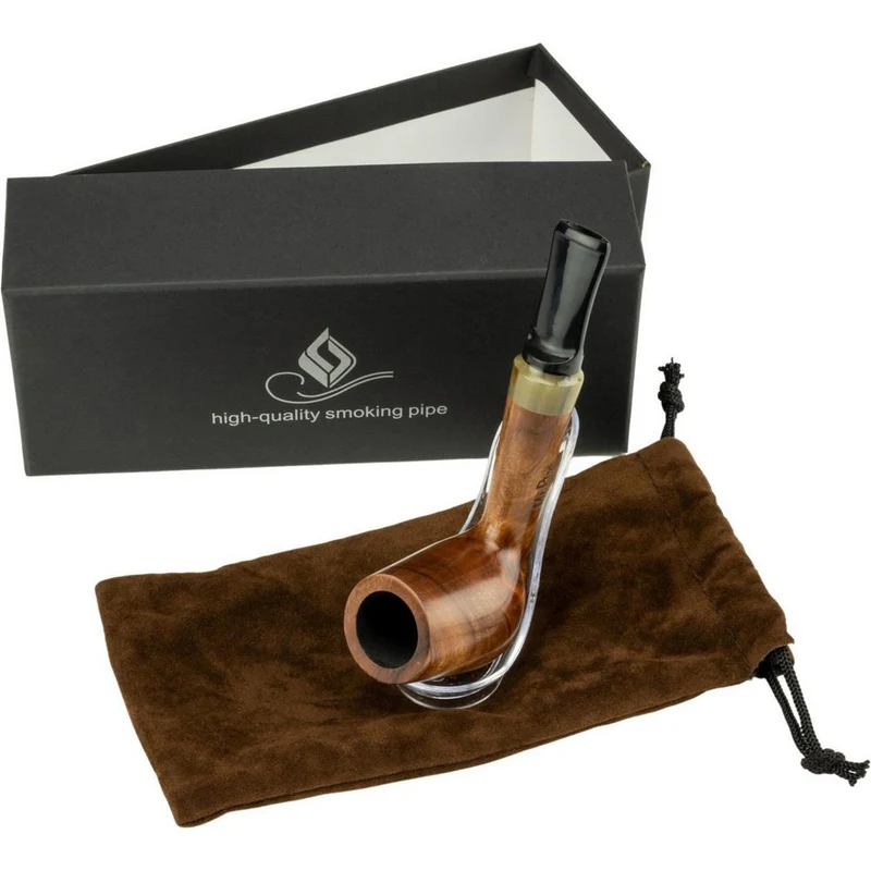 Mr. Pipe Pibe Natur Redwood Kort Lige inkl. Stand