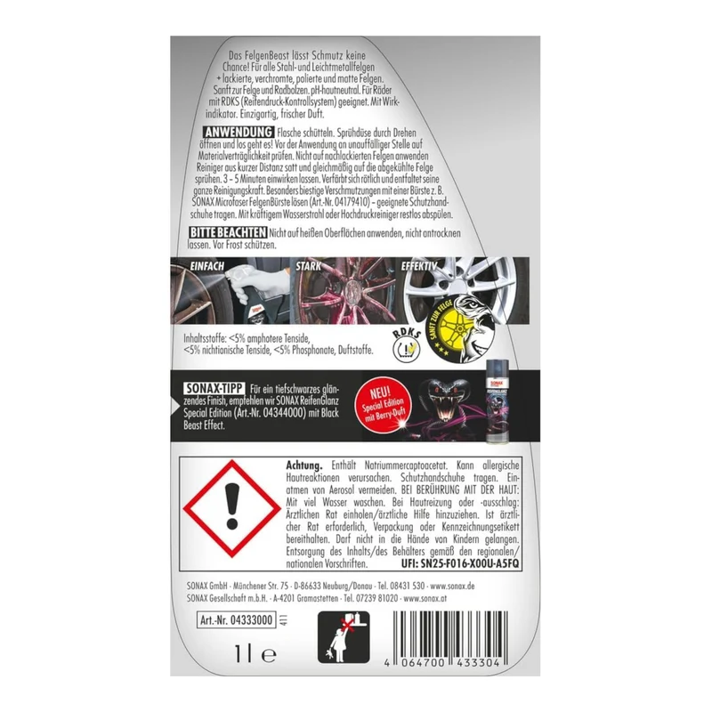 SONAX FelgenBeast Felgenreiniger 1L