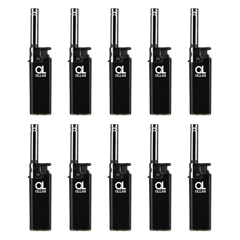 ollas Stabfeuerzeug Schwarz – Elegantes & Nachfüllbares Jetflame Feuerzeug mit Kindersicherung – Ergonomisch, Windfest & Langlebig – Bringt ollas zum Brennen!