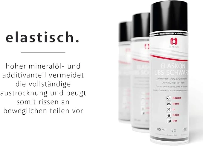 Elaskon UBS Unterbodenschutz Schwarz - 500ml Spraydose