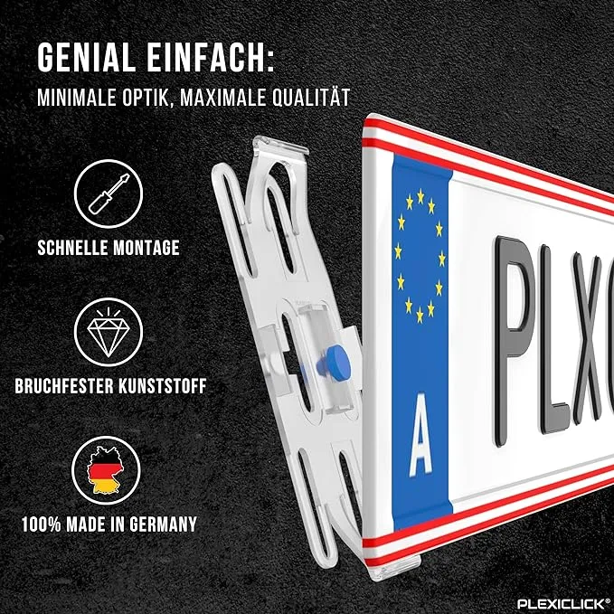 PLEXICLICK V3 Kennzeichenhalter Rahmenlos