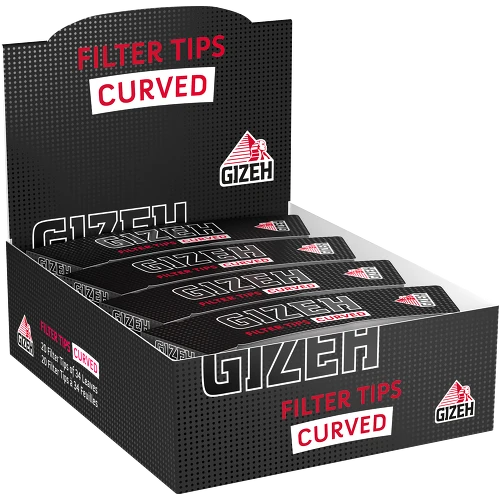 GIZEH Black Filter Tips Curved (20 Stk.)