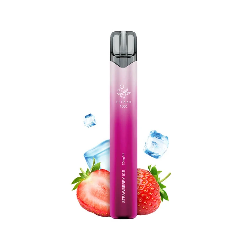 Elf Bar 1000 Einweg Vape Strawberry ICE (20 mg / 1000 Puffs)