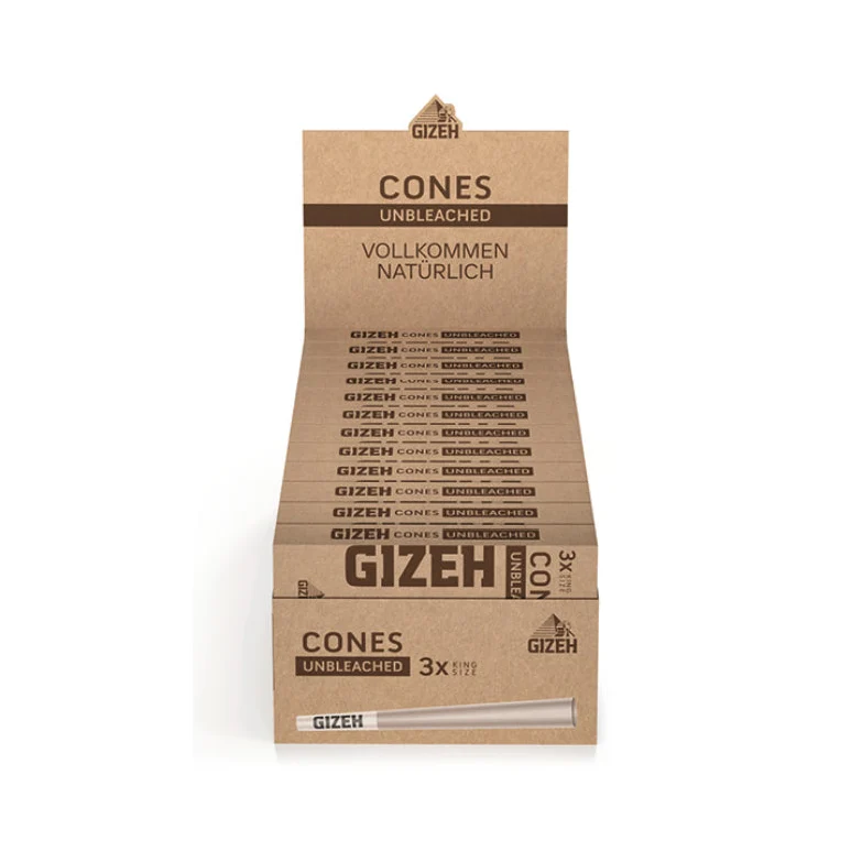 GIZEH Unbleached Cones (24 x 3 Stück)