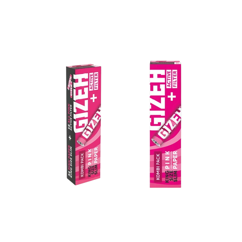 GIZEH Pink - King Size Slim + Active Filter 6mm - Kombi Pack