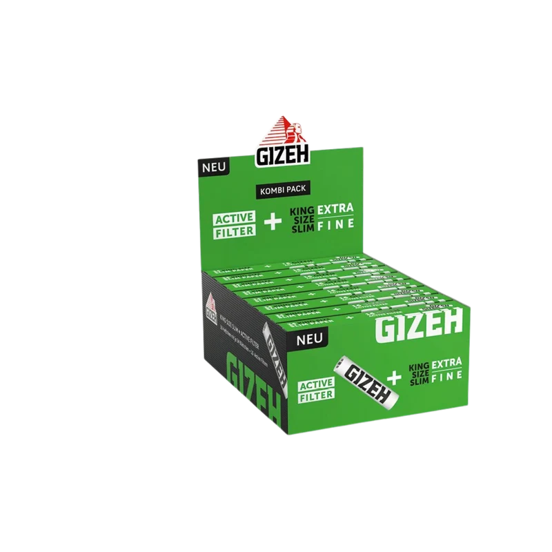GIZEH Black - King Size Slim + Active Filter 6mm - Kombi Pack