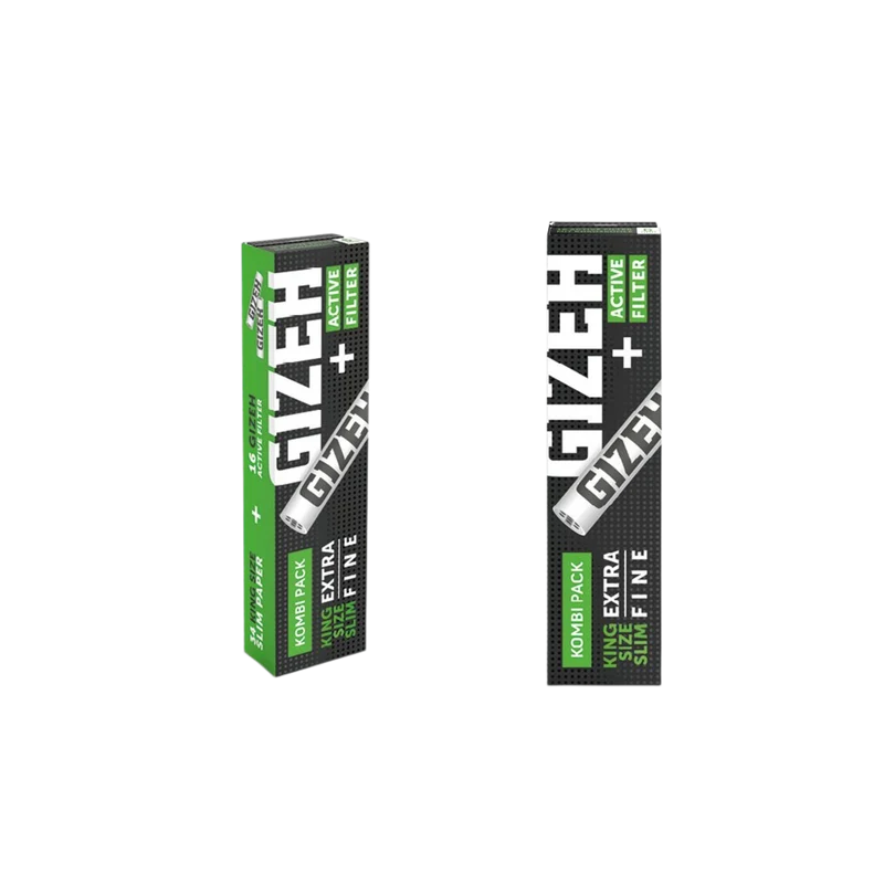 GIZEH Black - King Size Slim + Active Filter 6mm - Kombi Pack