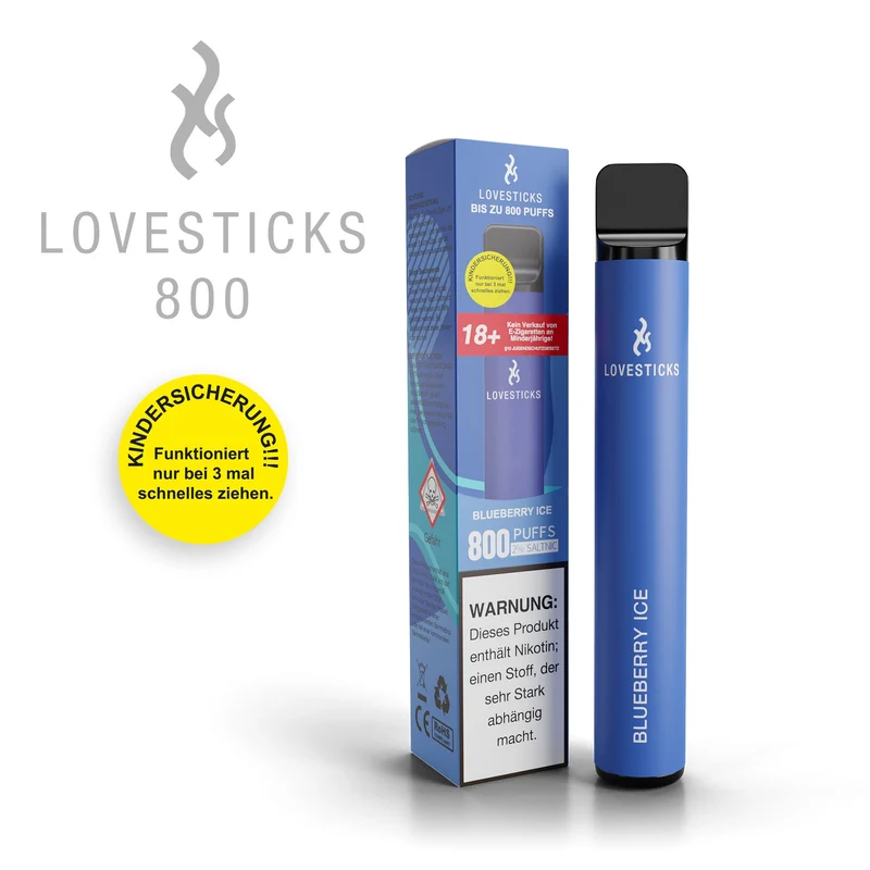 LOVESTICKS 800 – BLUEBERRY ICE E-Zigarette