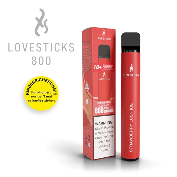 LOVESTICKS 800 – STRAWBERRY LUSH ICE E-Zigarette