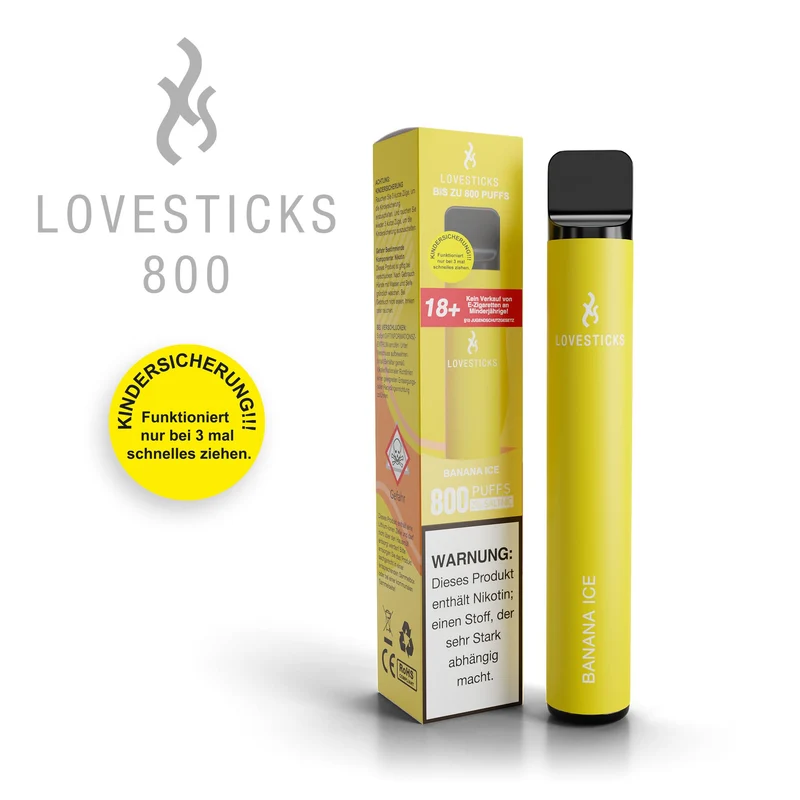 LOVESTICKS 800 – BANANA ICE E-Zigarette