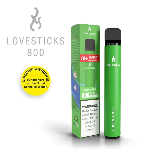 LOVESTICKS 800 – GREEN APPLE E-Zigarette