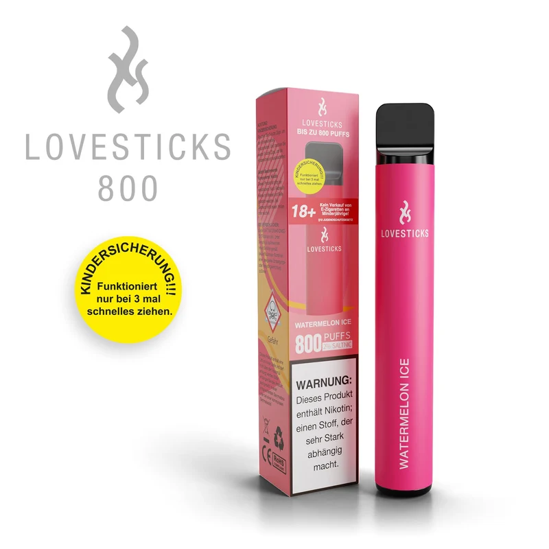 LOVESTICKS 800 – WATERMELON ICE E-Zigarette