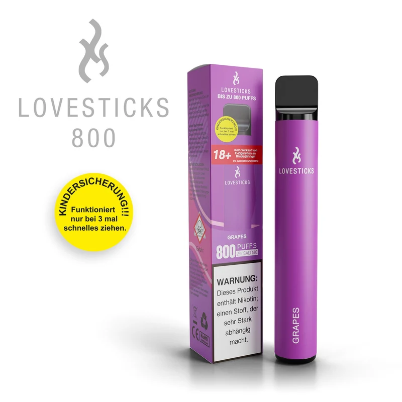LOVESTICKS 800 – AV GRAPES E-Zigarette