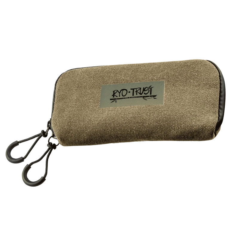 Feinschnittbeutel Leinen mit Reißverschluss 9x18cm, mit isoliertem Tabaketui