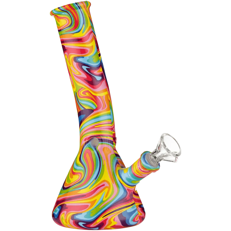 Super Heroes Glasbong Ice konisch, H. 19,5cm Ø 3,5, Chillum 14,5 Schliff