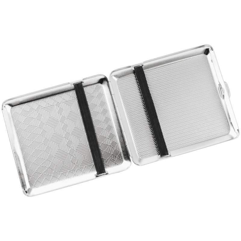 Angelo Zigaretten Etui Metall chrom Satin, 18er, Gummi