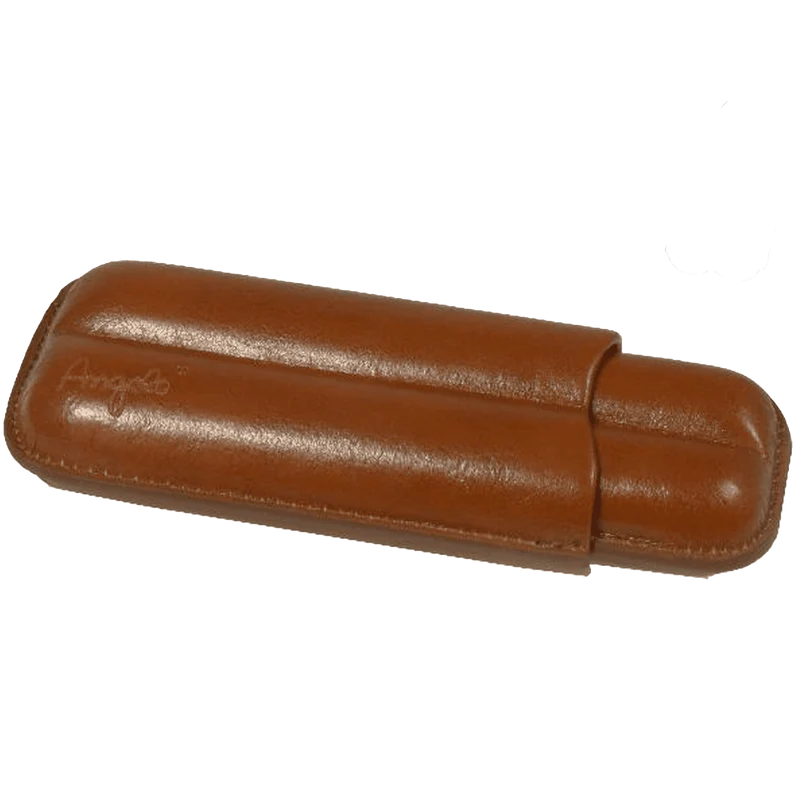 Angelo Zigarrenetui Braun 2er, Lederimitat,13,5cm, Ring 58