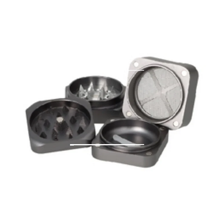 Super Heroes Alu Grinder «Würfel» Grau – 4-teilig, 55 mm