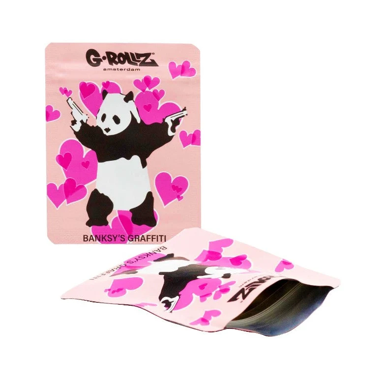 G-Rollz Banksy Bag «Panda Gunnin» – Zip-Beutel 6.5 × 8.5 cm